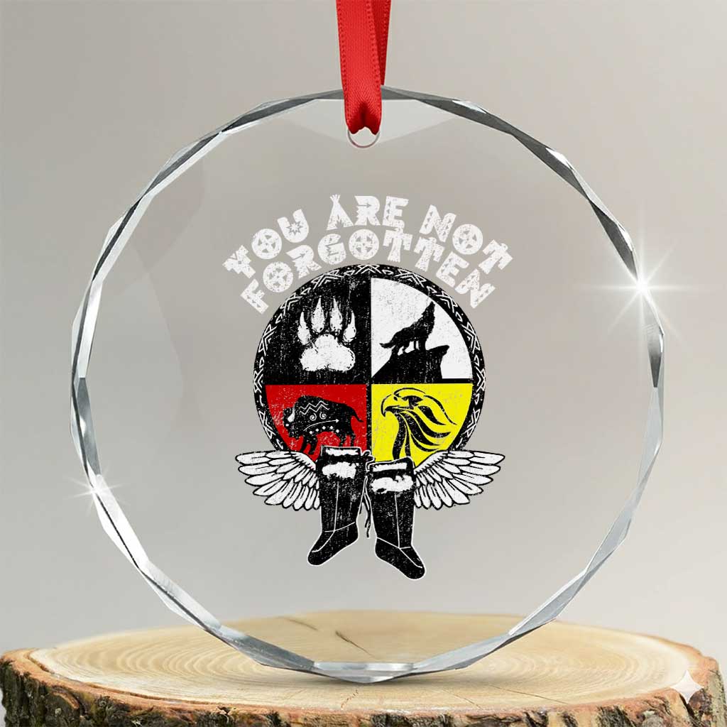 Native American Indian Crystal Glass Ornament You Are Not Forgotten TS10 Transparent Glass 3'' Circle Print Your Wear