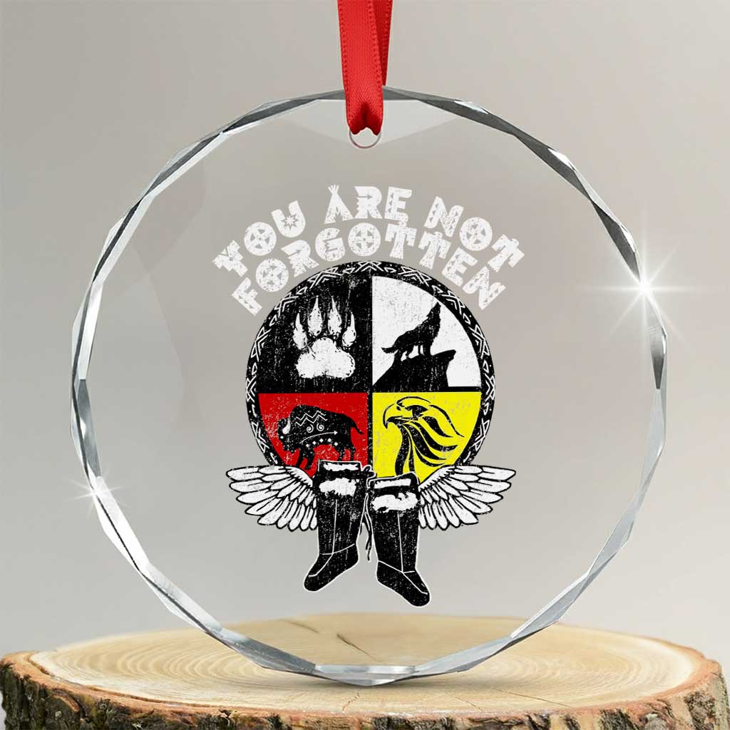 Native American Indian Crystal Glass Ornament You Are Not Forgotten TS10 Transparent Glass 3'' Circle Print Your Wear
