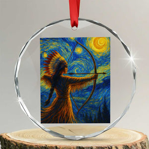 Native American Indian Women Crystal Glass Ornament Starry Night Indigenous Pride - Print Your Wear