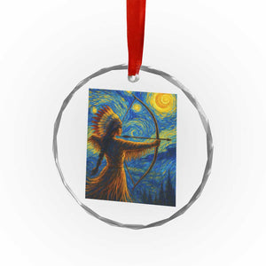 Native American Indian Women Crystal Glass Ornament Starry Night Indigenous Pride - Print Your Wear