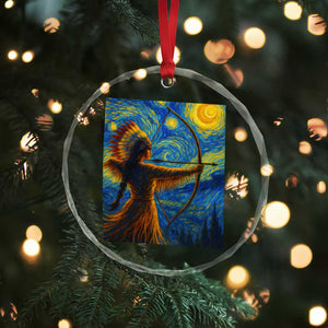 Native American Indian Women Crystal Glass Ornament Starry Night Indigenous Pride - Print Your Wear