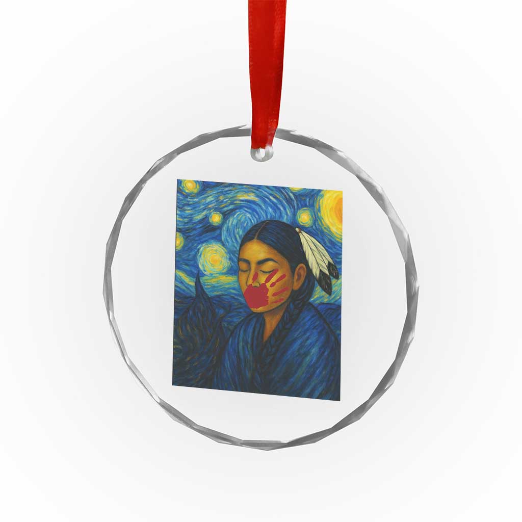 Native American MMIW Crystal Glass Ornament Starry Night Indigenous People Day TS14 Print Your Wear