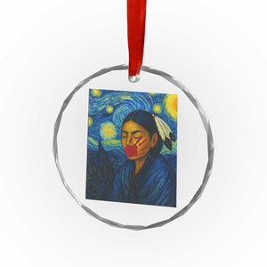 Native American MMIW Crystal Glass Ornament Starry Night Indigenous People Day - Print Your Wear
