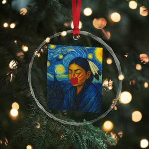 Native American MMIW Crystal Glass Ornament Starry Night Indigenous People Day - Print Your Wear