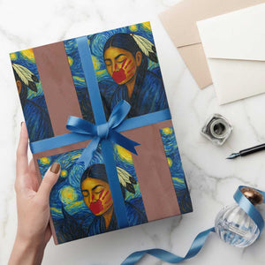 Native American MMIW Wrapping Paper Roll Starry Night Indigenous People Day TS14 Mocha Print Your Wear