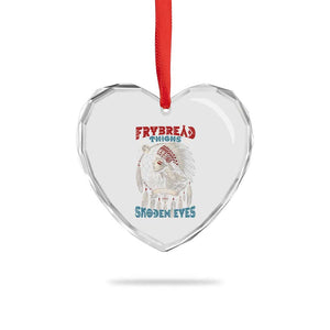 Native American Women Heart Crystal Glass Ornament Frybread Thighs Skoden Eyes Dreamcatcher