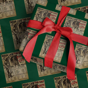 Native American Wrapping Paper Roll Indian Land For Back Now TS10 Green Print Your Wear