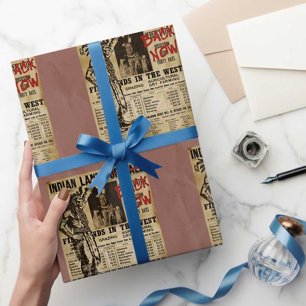 Native American Wrapping Paper Roll Indian Land For Back Now TS10 Mocha Print Your Wear