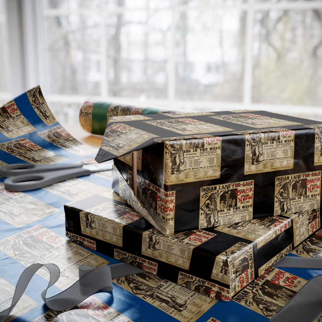 Native American Wrapping Paper Roll Indian Land For Back Now TS10 Black Print Your Wear