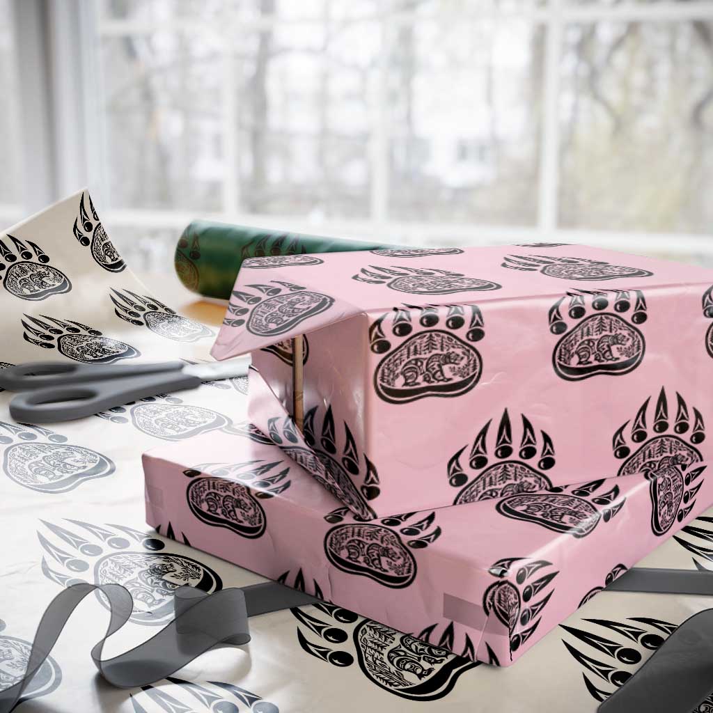 Native Inspired Alaska Grizzly Bear Wrapping Paper Roll Pacific Northwest Pride