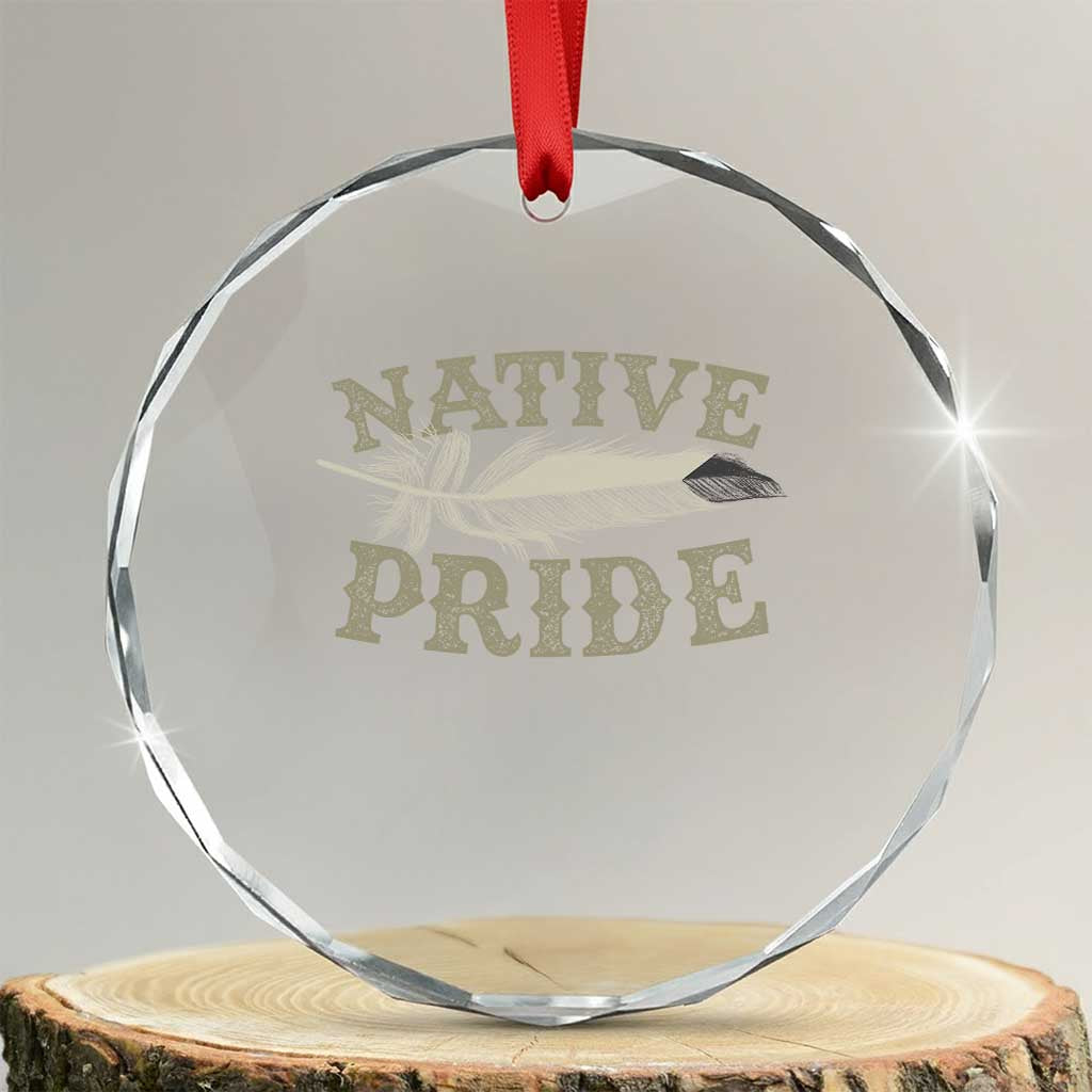 Native Pride Crystal Glass Ornament Native Indian American Day Indigenous Native American TS11 Transparent Glass 3'' Circle Print Your Wear