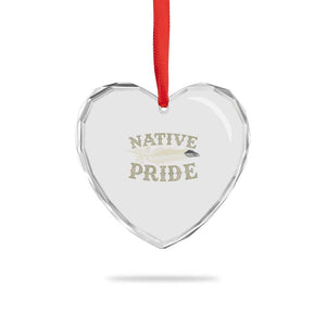 Native Pride Heart Crystal Glass Ornament Native Indian American Day Indigenous Native American