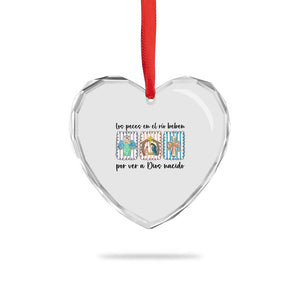 Nativity Scene Christian Christmas Heart Crystal Glass Ornament Feliz Navidad TS14 Print Your Wear