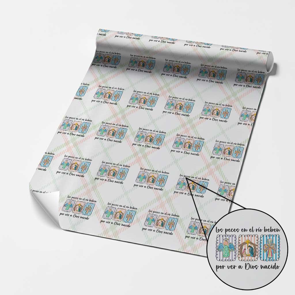 Nativity Scene Christian Christmas Wrapping Paper Roll Feliz Navidad TS14 Christmas Plaid Print Your Wear
