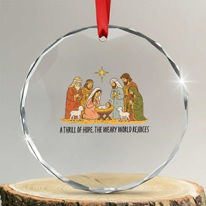 Nativity Scene Christmas Crystal Glass Ornament Baby Jesus Christian Faith TS14 Transparent Glass 3'' Circle Print Your Wear