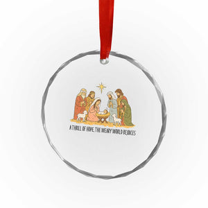 Nativity Scene Christmas Crystal Glass Ornament Baby Jesus Christian Faith TS14 Print Your Wear