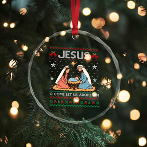 Nativity Scene Christmas Crystal Glass Ornament Baby Jesus Christian Xmas TS14 Print Your Wear