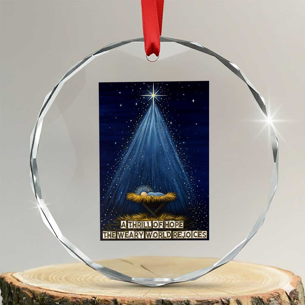 Nativity Scene Christmas Crystal Glass Ornament Biible Baby Jesus Christian TS14 Transparent Glass 3'' Circle Print Your Wear