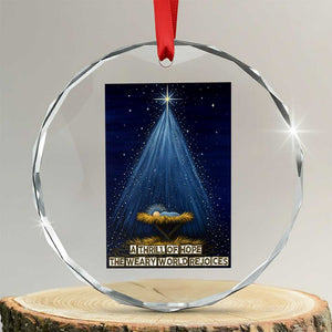 Nativity Scene Christmas Crystal Glass Ornament Biible Baby Jesus Christian TS14 Transparent Glass 3'' Circle Print Your Wear