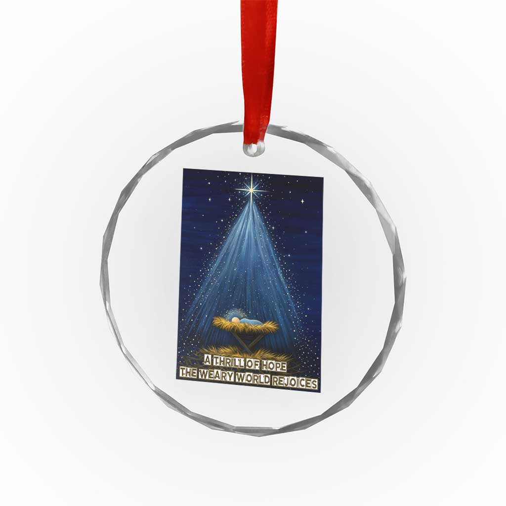 Nativity Scene Christmas Crystal Glass Ornament Biible Baby Jesus Christian TS14 Print Your Wear