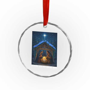 Nativity Scene Christmas Crystal Glass Ornament O Come Let Us Adrove Him TS14 Print Your Wear