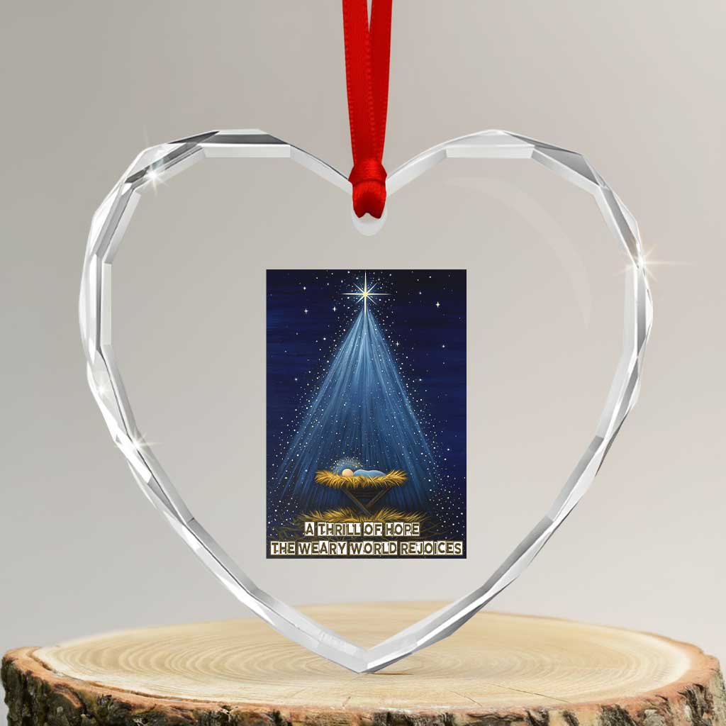 Nativity Scene Christmas Heart Crystal Glass Ornament Biible Baby Jesus Christian TS14 Transparent Glass 3'' Heart Print Your Wear