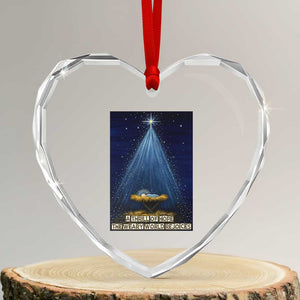 Nativity Scene Christmas Heart Crystal Glass Ornament Biible Baby Jesus Christian TS14 Transparent Glass 3'' Heart Print Your Wear
