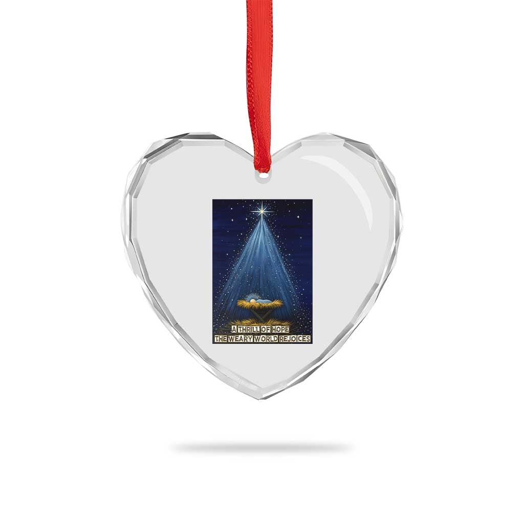 Nativity Scene Christmas Heart Crystal Glass Ornament Biible Baby Jesus Christian TS14 Print Your Wear
