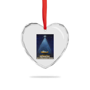 Nativity Scene Christmas Heart Crystal Glass Ornament Biible Baby Jesus Christian TS14 Print Your Wear