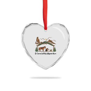 Nativity Scene Christmas Heart Crystal Glass Ornament Cowboy Bible Scripture Verse Western TS14 Print Your Wear
