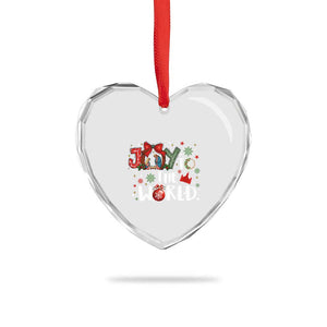 Nativity Scene Christmas Heart Crystal Glass Ornament Joy To The World TS14 Print Your Wear