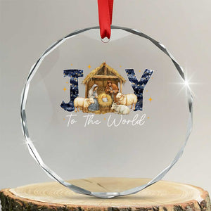 Nativity Scene Crystal Glass Ornament Christian Christmas Jesus Joy To The World TS10 Transparent Glass 3'' Circle Print Your Wear