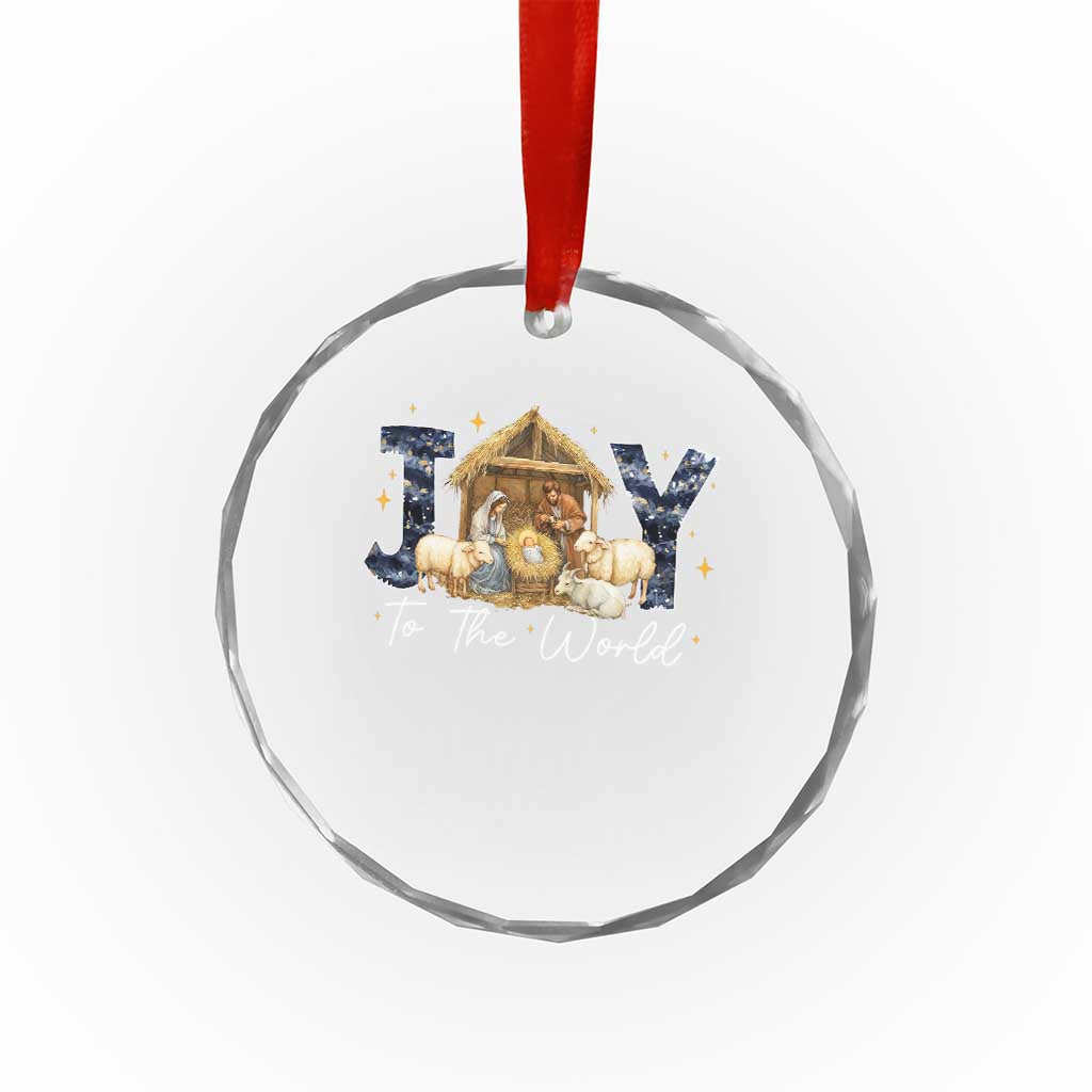 Nativity Scene Crystal Glass Ornament Christian Christmas Jesus Joy To The World TS10 Print Your Wear