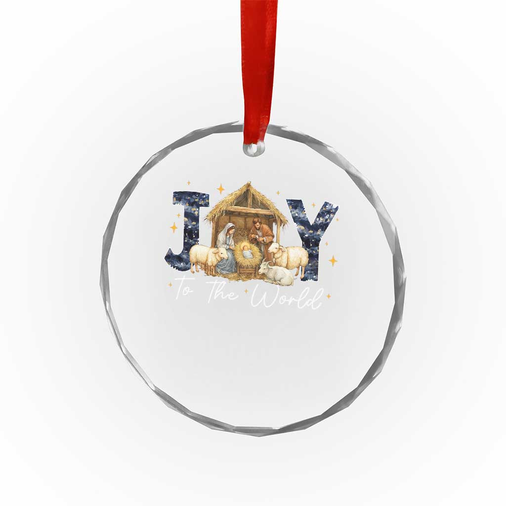 Nativity Scene Crystal Glass Ornament Christian Christmas Jesus Joy To The World TS10 Print Your Wear