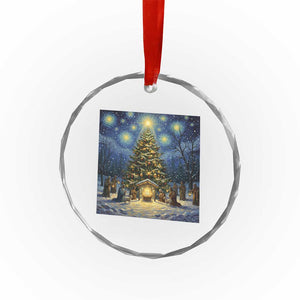 Nativity Scene Crystal Glass Ornament Christmas Starry Night Christian Jesus Baby Jesus Holiday TS14 Print Your Wear