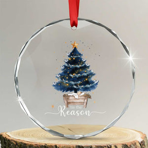 Nativity Scene Crystal Glass Ornament Jesus Reason Tis The Season Christian Christmas Tree TS10 Transparent Glass 3'' Circle Print Your Wear