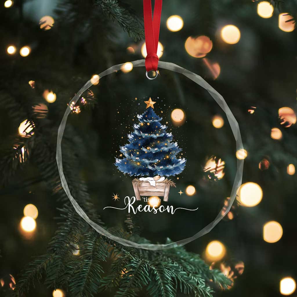 Nativity Scene Crystal Glass Ornament Jesus Reason Tis The Season Christian Christmas Tree TS10 Print Your Wear