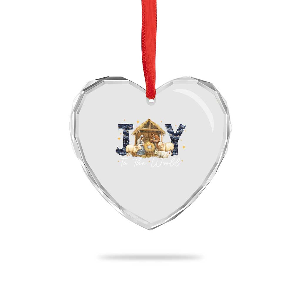 Nativity Scene Heart Crystal Glass Ornament Christian Christmas Jesus Joy To The World TS10 Print Your Wear