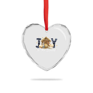 Nativity Scene Heart Crystal Glass Ornament Christian Christmas Jesus Joy To The World TS10 Print Your Wear