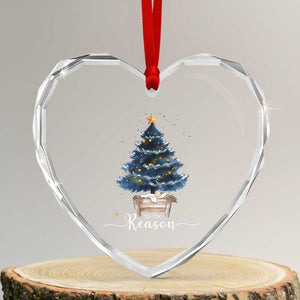Nativity Scene Heart Crystal Glass Ornament Jesus Reason Tis The Season Christian Christmas Tree TS10 Transparent Glass 3'' Heart Print Your Wear
