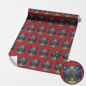 Nativity Scene Wrapping Paper Roll Christmas Starry Night Christian Jesus Baby Jesus Holiday TS14 Red Print Your Wear