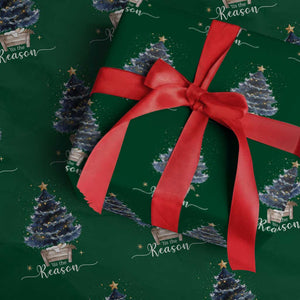 Nativity Scene Wrapping Paper Roll Jesus Reason Tis The Season Christian Christmas Tree TS10 Green Print Your Wear