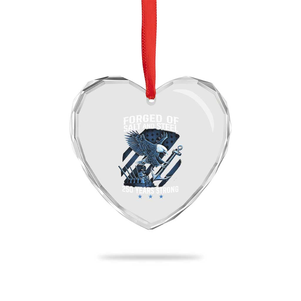 Navy Military 250th Anniversary Heart Crystal Glass Ornament Forged Of Salt And Steel 250 Years Strong TS11 Print Your Wear