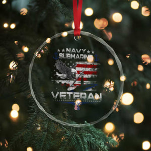 Navy Submarine Veteran Crystal Glass Ornament Military Patriotic Vintage American Flag TS11 Print Your Wear