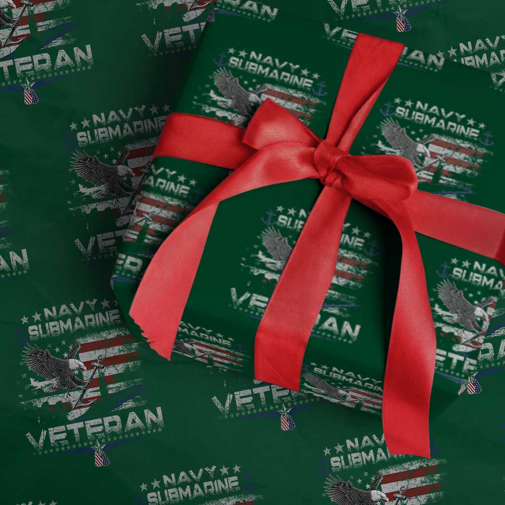Navy Submarine Veteran Wrapping Paper Roll Military Patriotic Vintage American Flag TS11 Green Print Your Wear