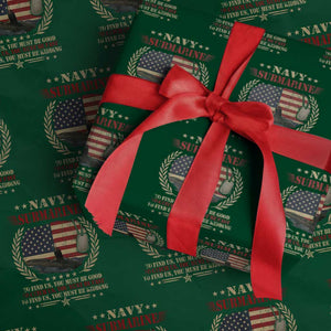 Navy Submarine Wrapping Paper Roll To Find Us You Must Be Good To Catch Us You Must Be Fast TS11 Green Print Your Wear