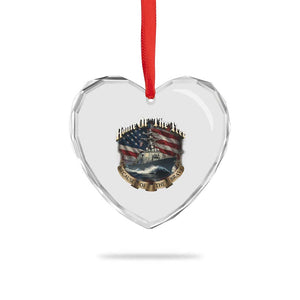 Navy Veteran Heart Crystal Glass Ornament Home Of The Free Because Of The Brave American Flag TS11 Print Your Wear
