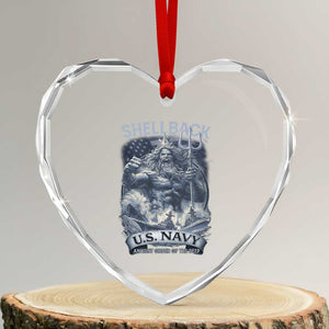 Navy Veteran Heart Crystal Glass Ornament King Neptune Shellback Ancient Order Of The Deep TS11 Transparent Glass 3'' Heart Print Your Wear