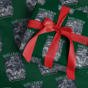Navy Veteran Wrapping Paper Roll King Neptune Shellback Ancient Order Of The Deep TS11 Green Print Your Wear