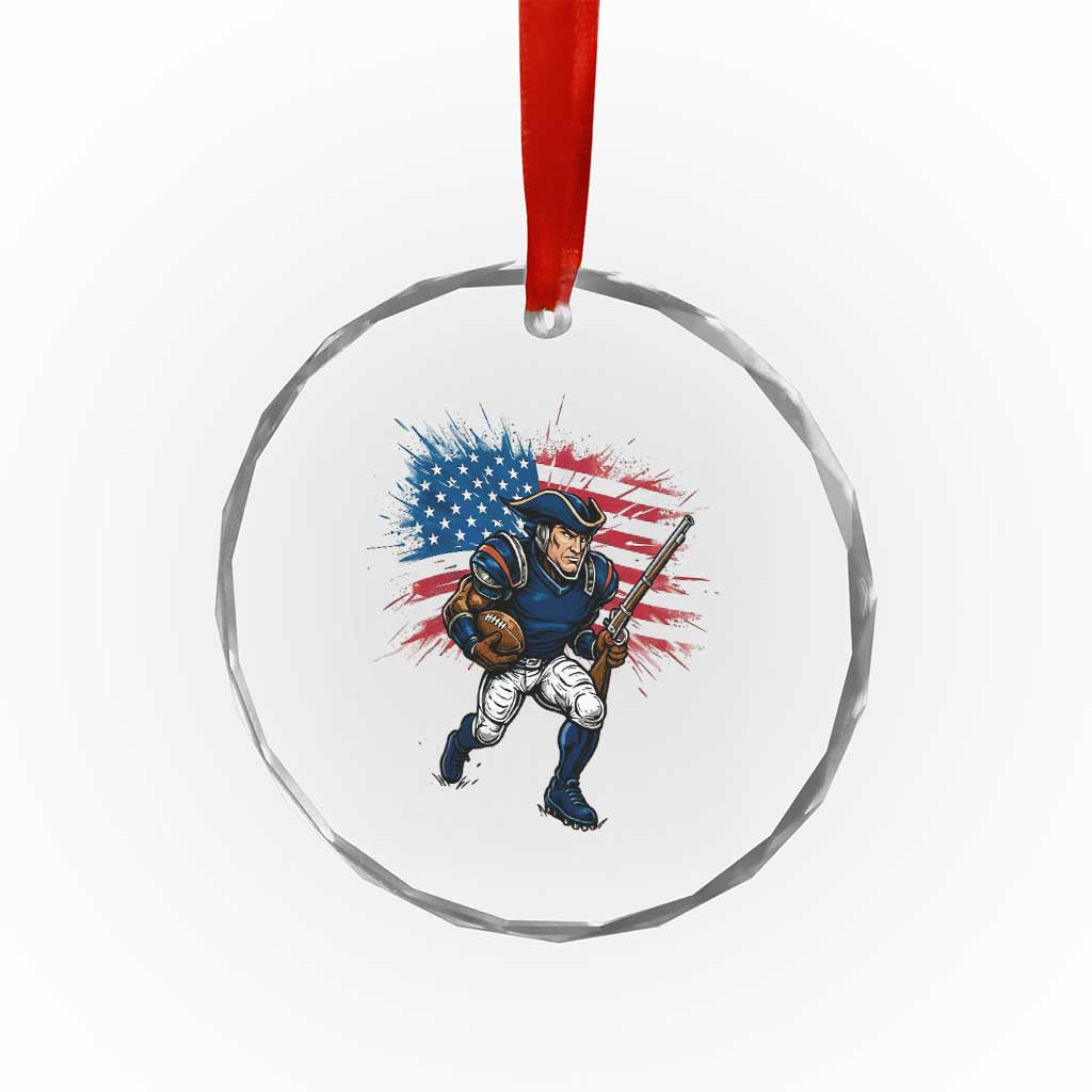 NE Football Fan Supporter Crystal Glass Ornament American Flag Pride Gift TS12 Print Your Wear